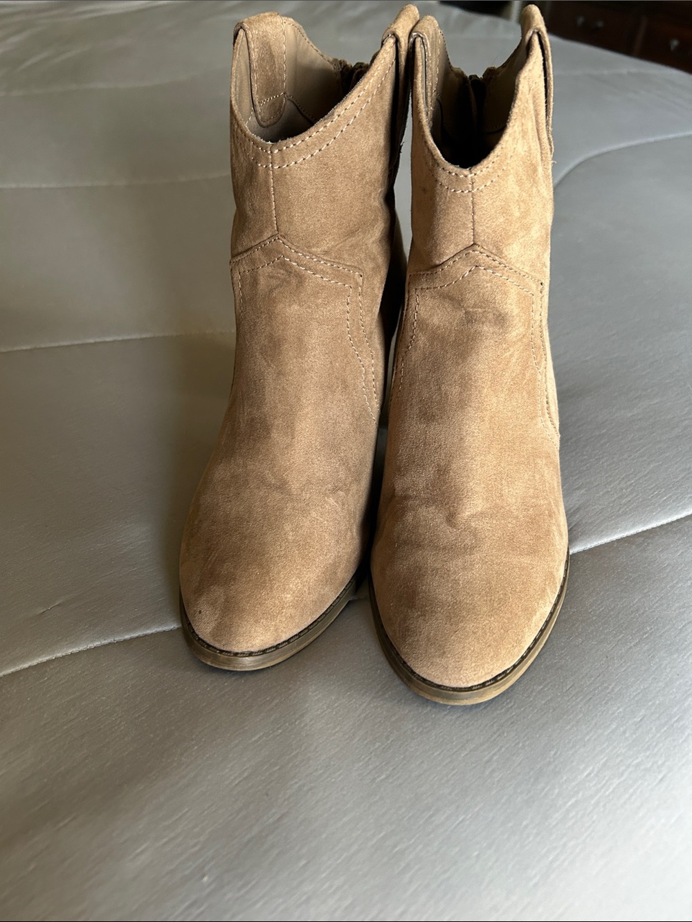 Merona Suede Ankle Booties in Light Brown